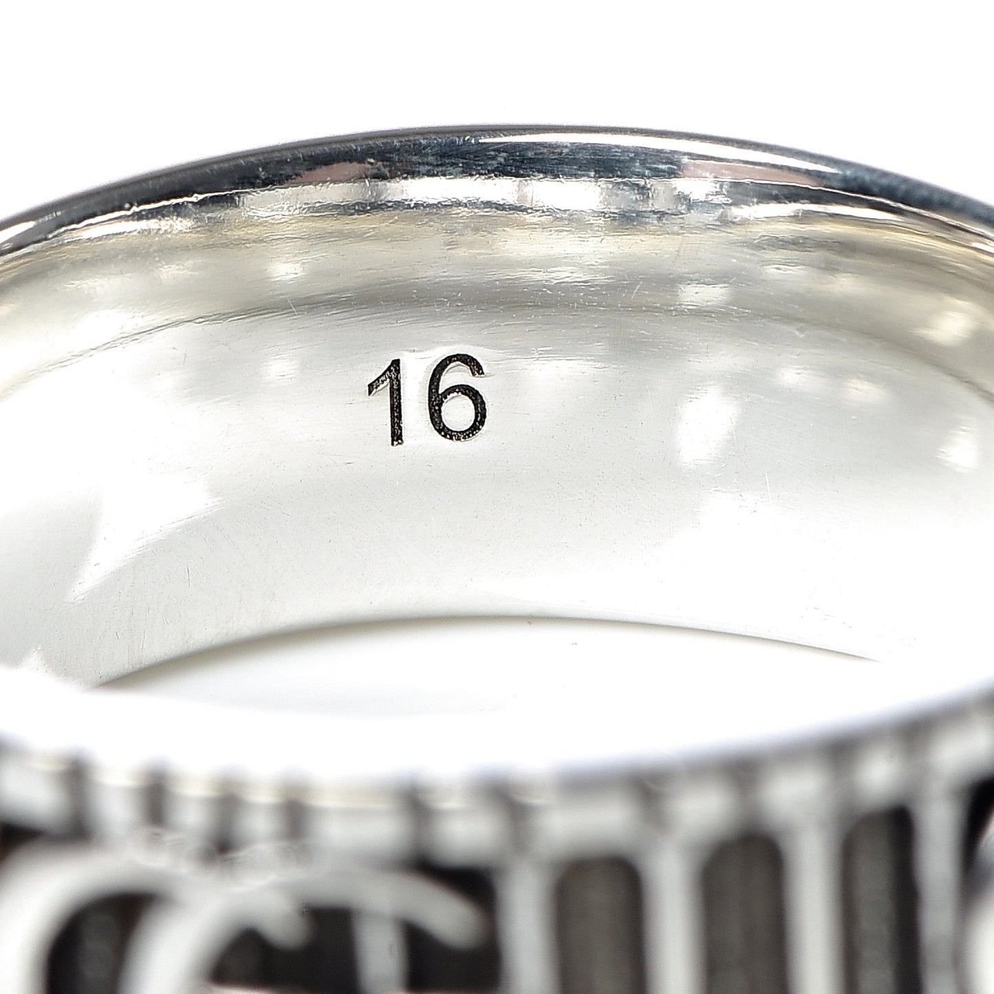 Sterling Silver Double G Band Ring 56 7.5