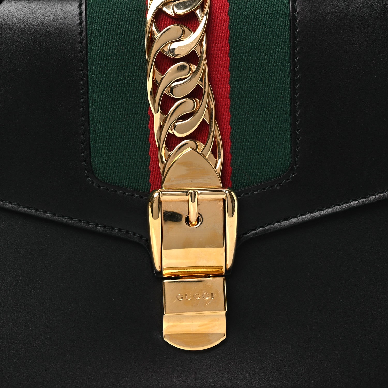 Gucci Calfskin Small Sylvie Shoulder Bag Black 8 of 11