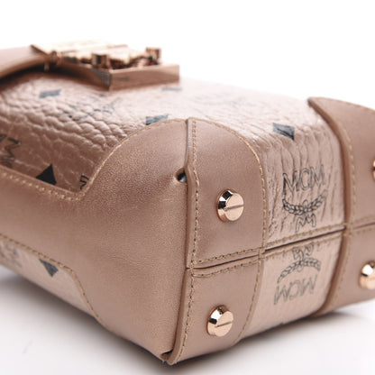 MCM Metallic Visetos Mini Soft Berlin Crossbody Champagne 8 of 9