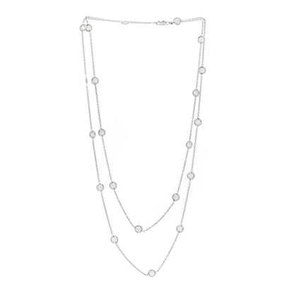 Roberto Coin 18K White Gold Diamond 3.20ctw Diamonds By The Inch Station Necklace 3 of 4