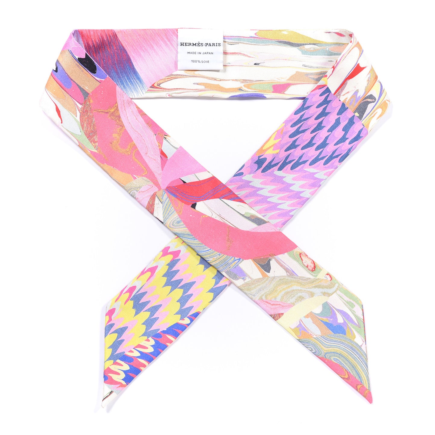 Silk Marble Silk Twilly Rose Vert Violet
