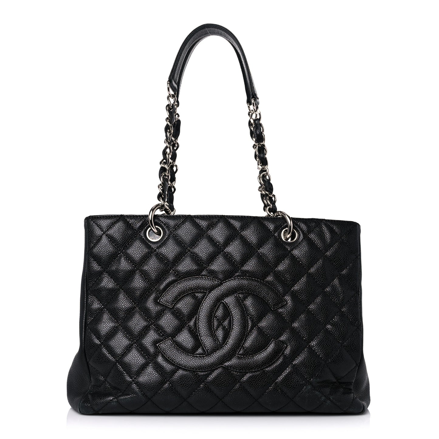 Caviar Quilted Grand Shopping Tote GST Black