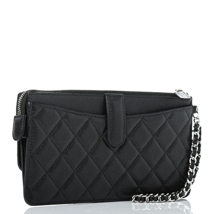 Chanel Caviar Quilted Classic Pouch With Handle Black 2 of 4