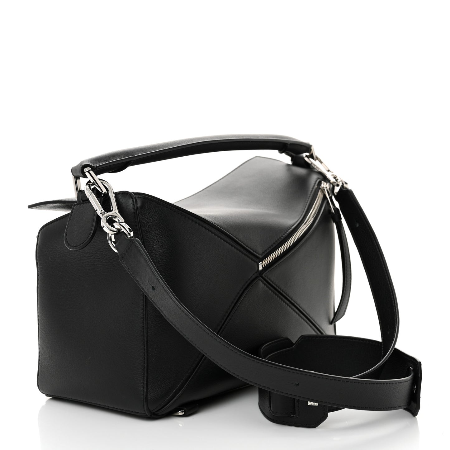 Calfskin Medium Puzzle Bag Black