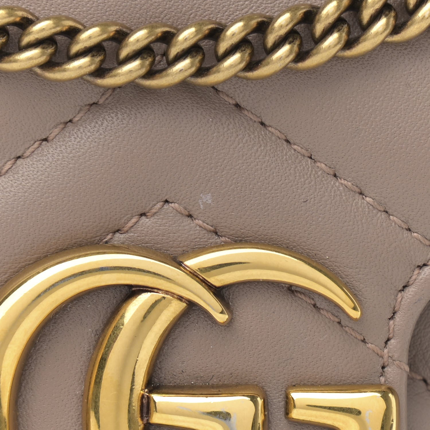 Gucci Calfskin Matelasse Super Mini GG Marmont Shoulder Bag Porcelain Rose 14 of 14