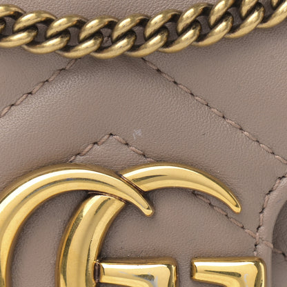 Gucci Calfskin Matelasse Super Mini GG Marmont Shoulder Bag Porcelain Rose 14 of 14