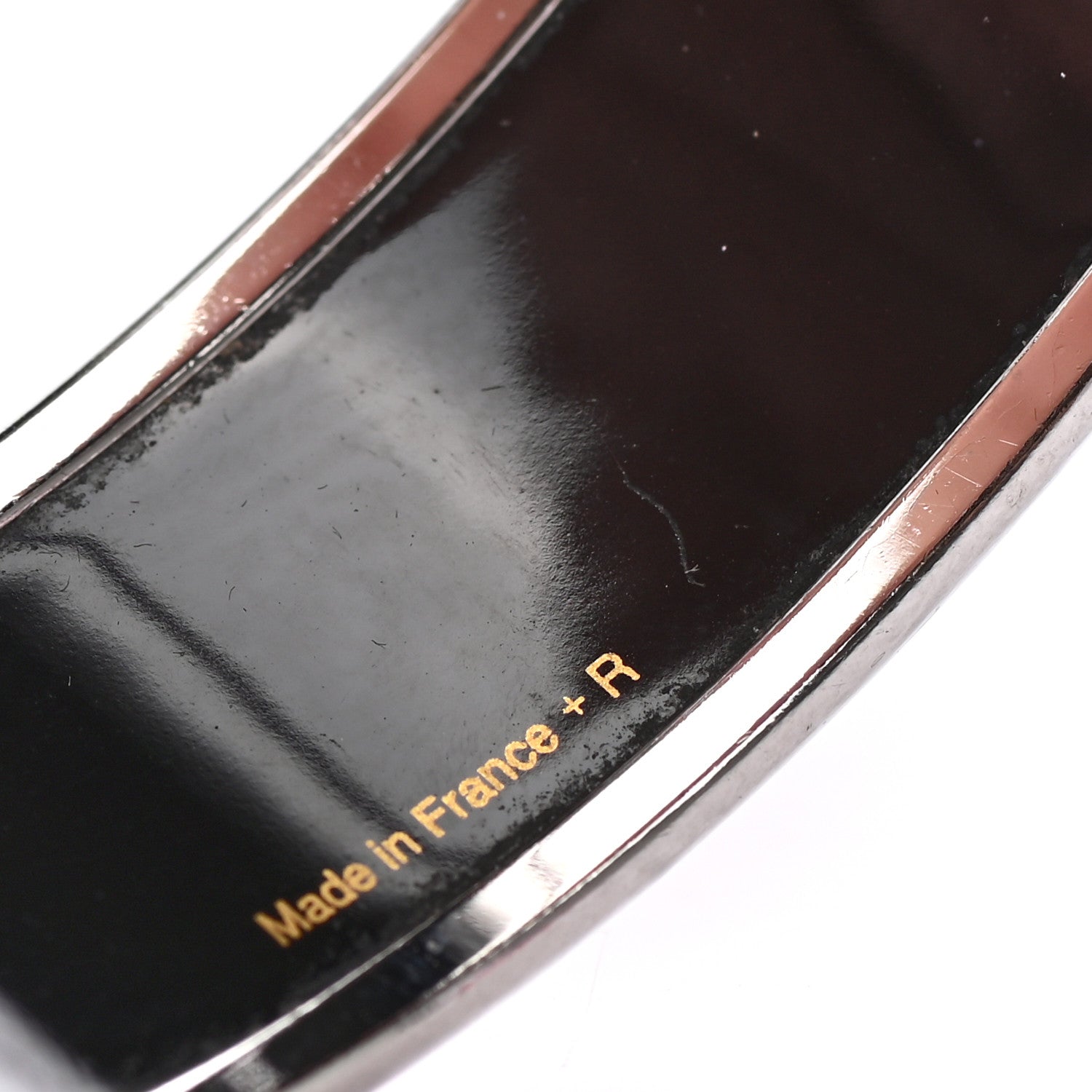 Hermes Enamel Printed Della Cavalleria Wide Bracelet 70 Gold 6 of 6