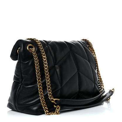 Saint Laurent Lambskin Quilted Small Loulou Puffer Monogram Chain Satchel Black 2 of 8
