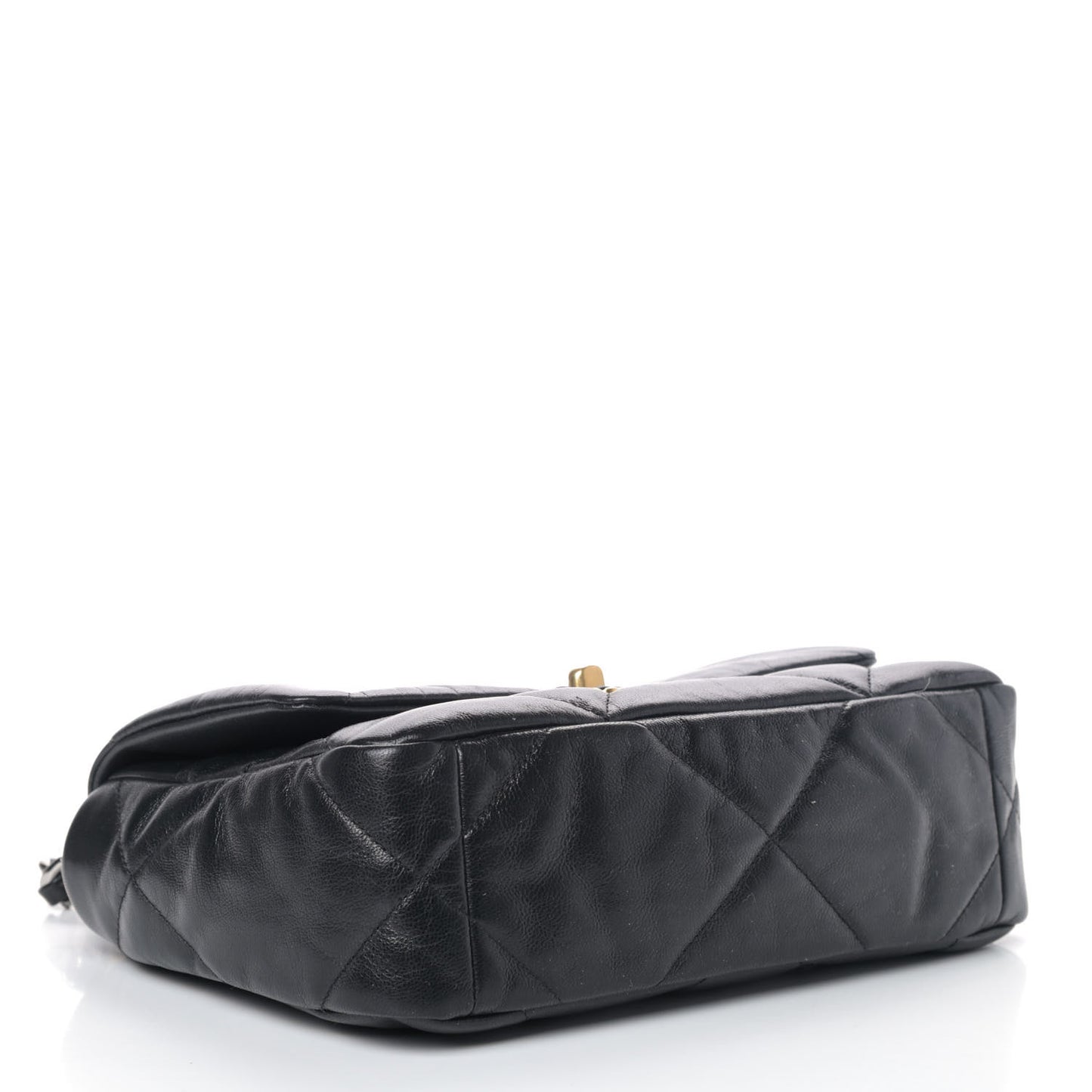 Shiny Goatskin Quilted Medium Chanel 19 Flap Black