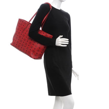 MCM Visetos Medium Anya Shopping Tote Red 2 of 12