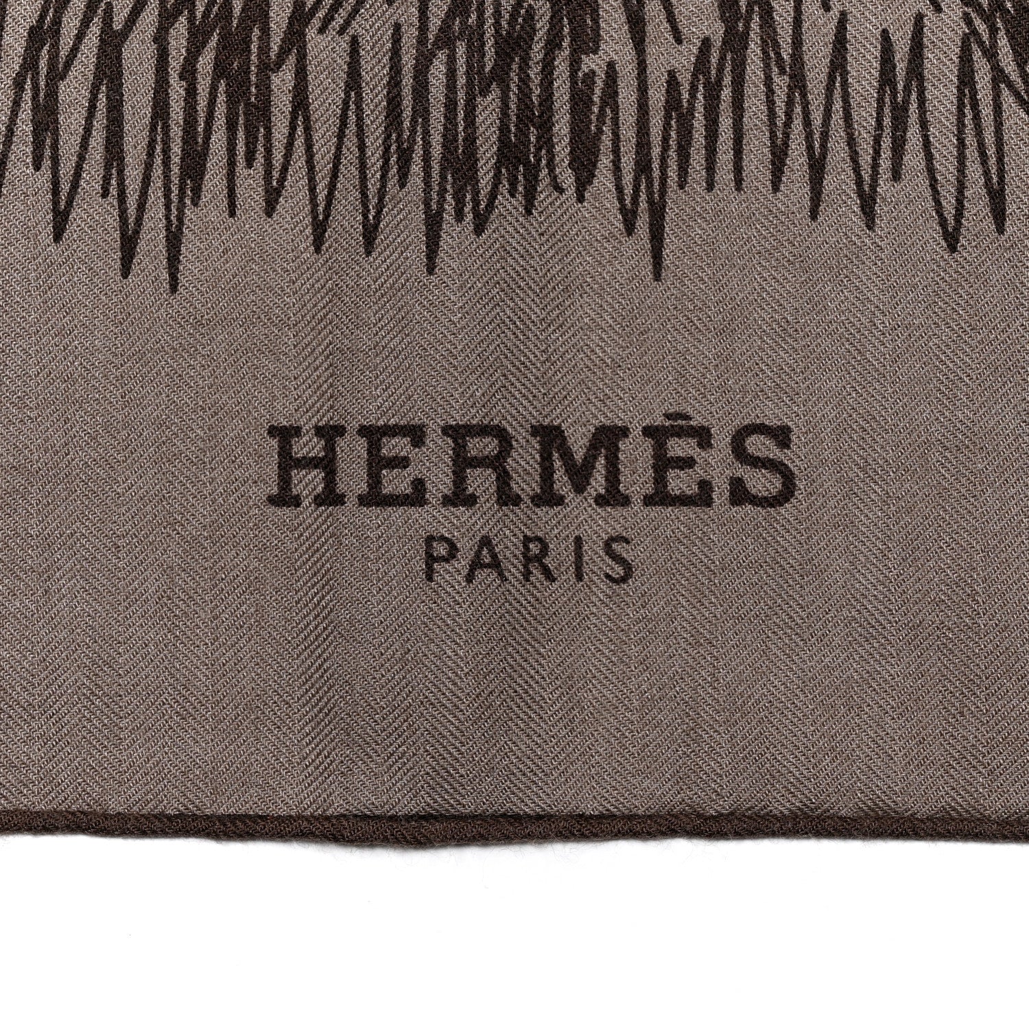 Hermes Cashmere Silk Touchez-Moi Shawl 140 Black Beige 2 of 4