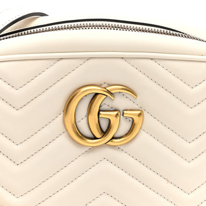 Gucci Calfskin Matelasse Small GG Marmont Chain Shoulder Bag White 8 of 10