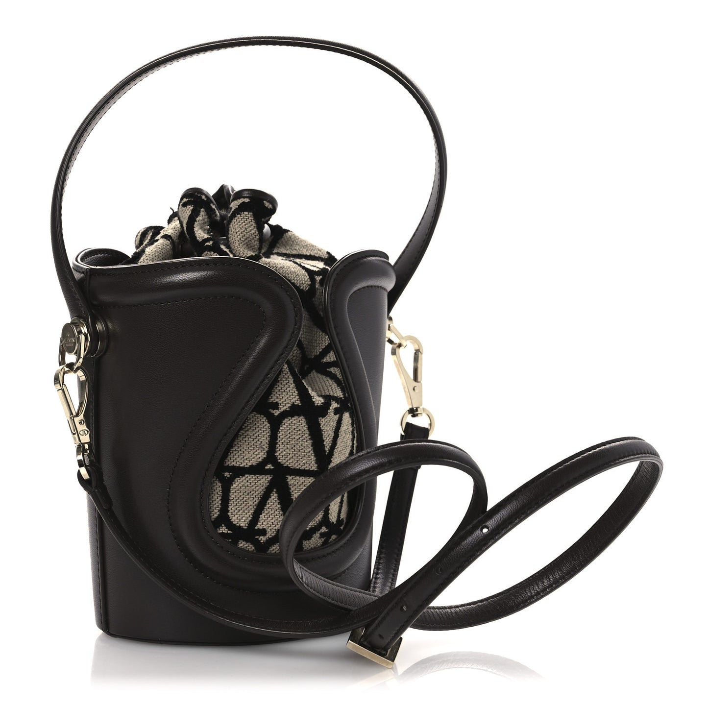 Toile Iconographe Nappa Le Cinquième Bucket Bag Naturale Black Fondant