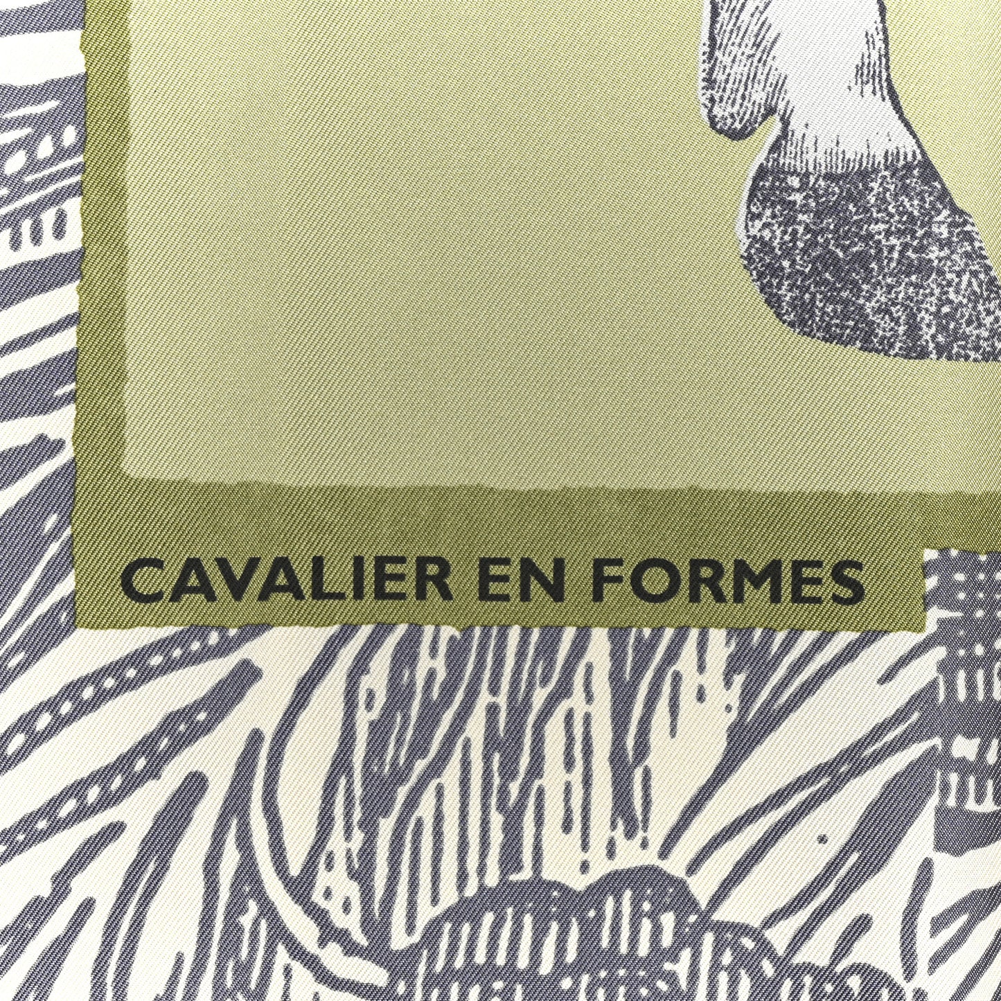 Silk Cavalier En Formes Scarf 90 JH Vert Amanda Jaune