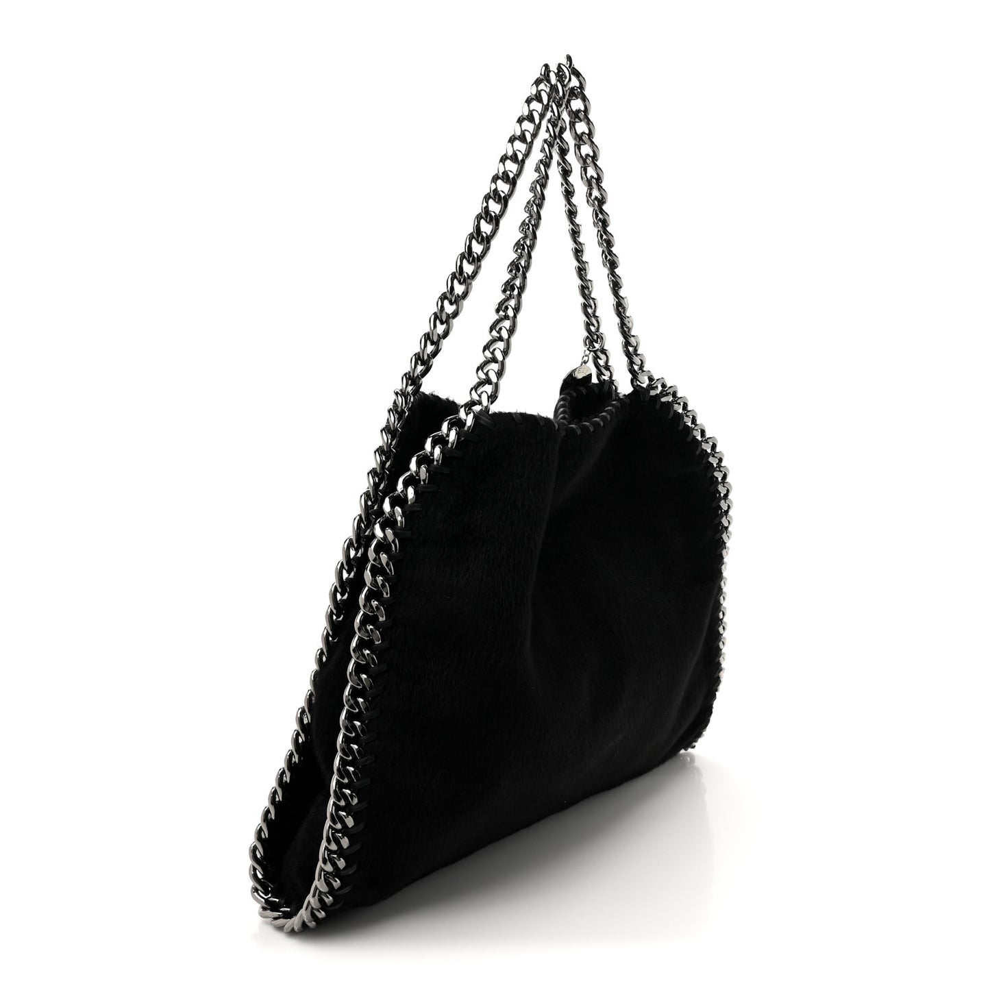 Faux Pony Hair Falabella Tote Black