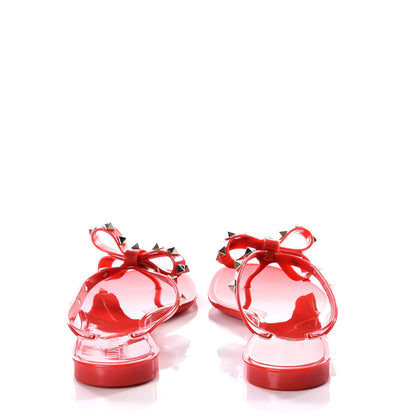 Valentino Garavani PVC Jelly Rockstud Bow Thong Sandals 41 Rosso Valentino 7 of 10