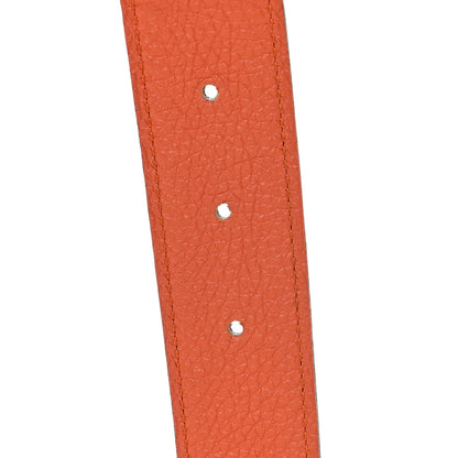 Hermes Box Togo 32mm Martelee Constance Belt 95 38 Black Orange 4 of 5