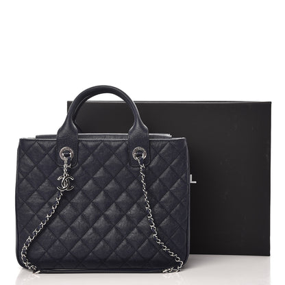 Chanel Caviar Quilted Urban Companion Top Handle Shopping Tote Blue 9 of 9