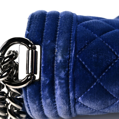 Chanel Velvet Quilted Medium Boy Flap Blue 21 of 21