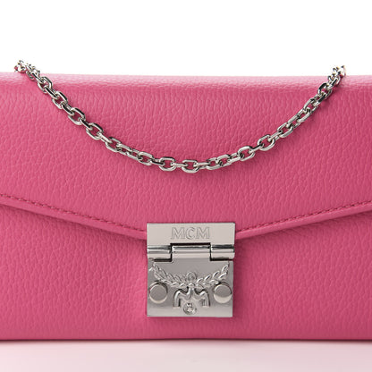 MCM Calfskin Large Patricia Wallet On Chain Pink 9 of 10