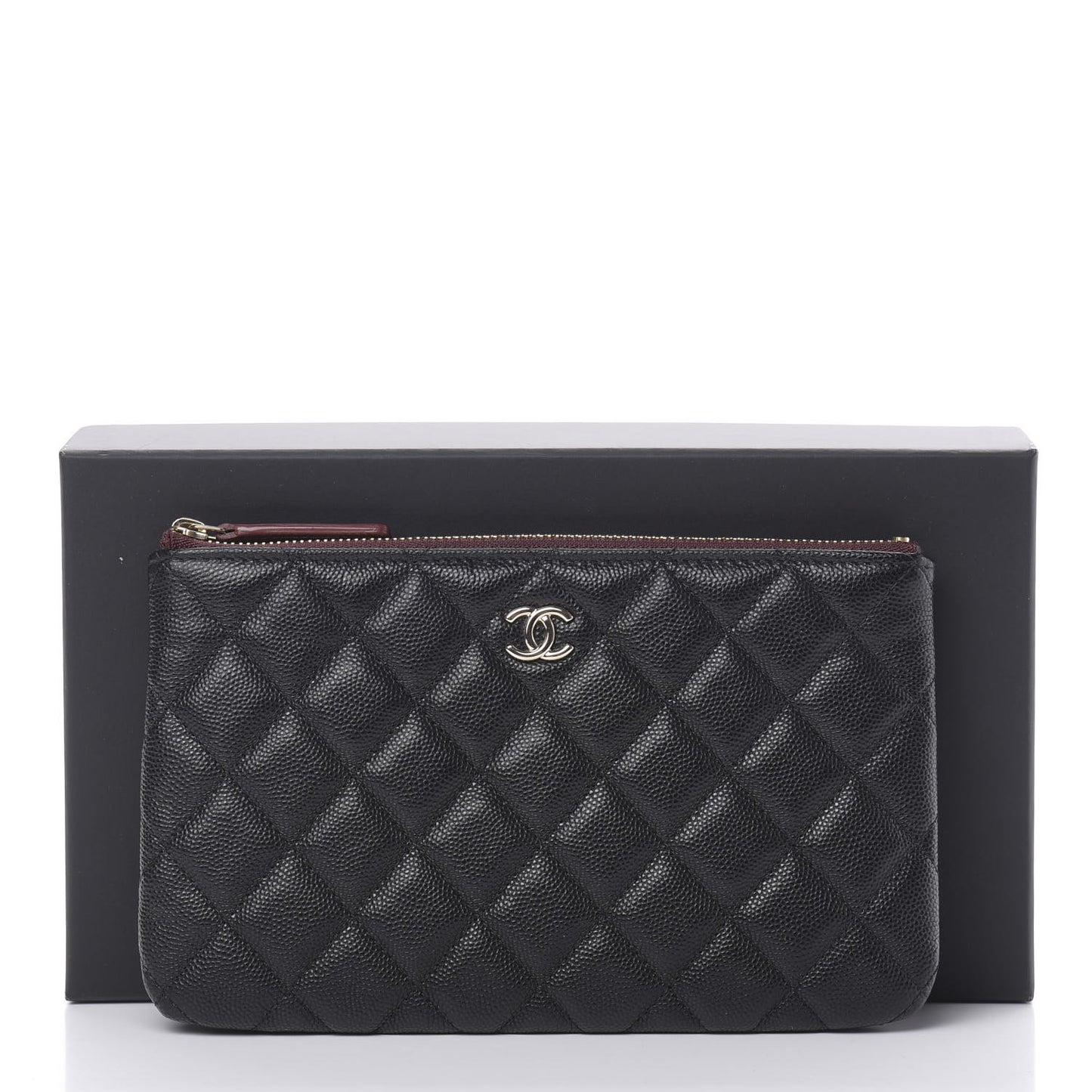 Caviar Quilted Small Pouch Black