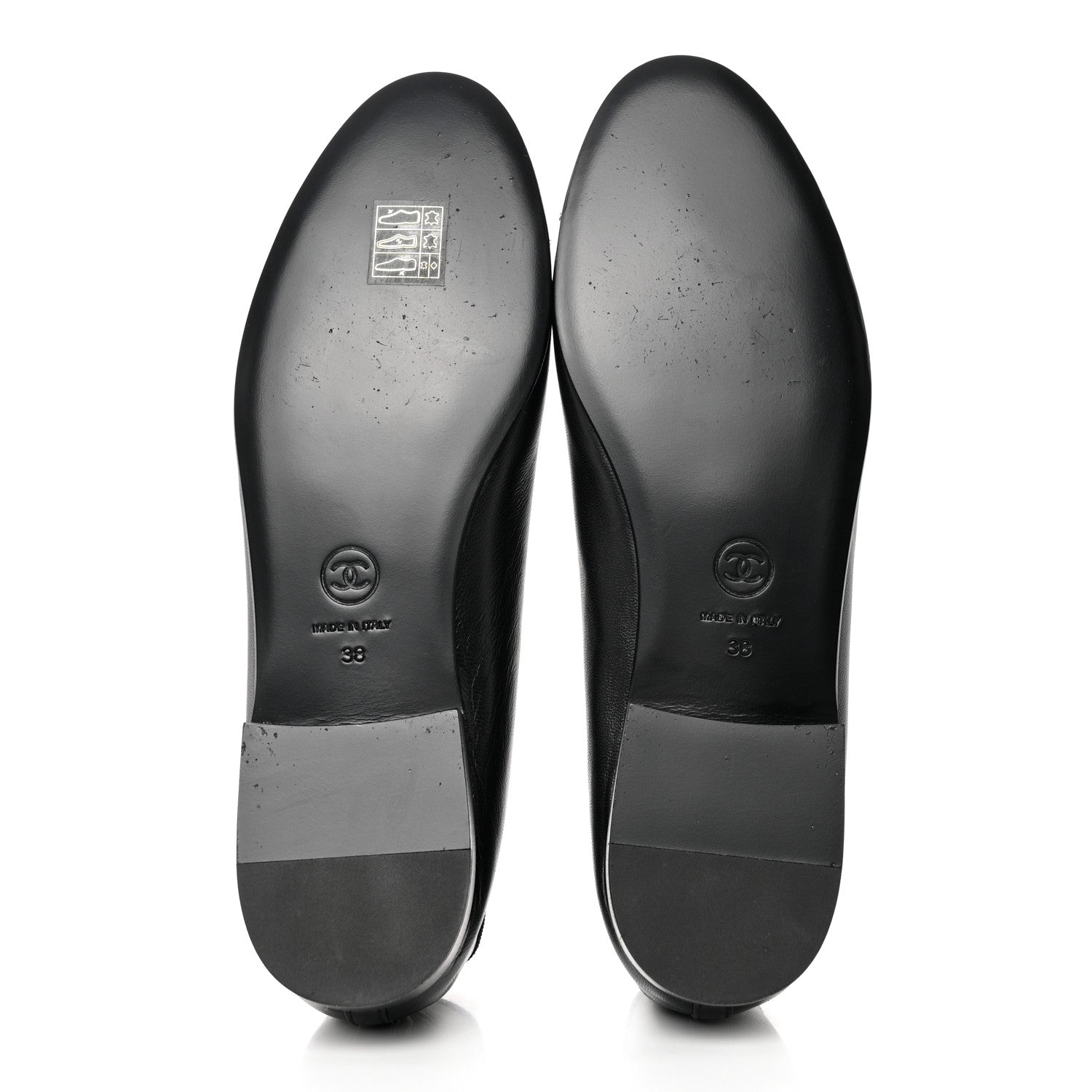 Chanel Lambskin Patent CC Cap Toe Ballerina Flats 38 Black 5 of 9