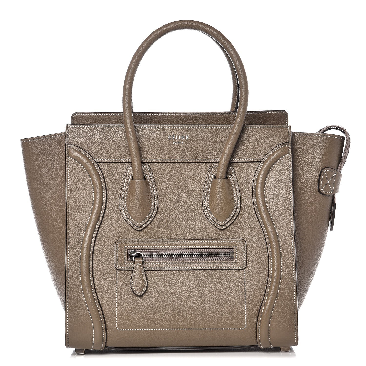 Celine Drummed Calfskin Micro Luggage Souris 2 of 25