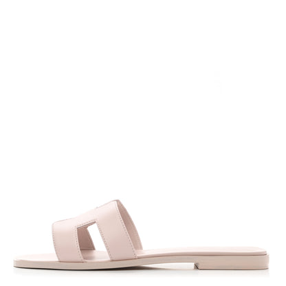 Hermes Box Calfskin Oran Sandals 39 Rose Pale 1 of 9