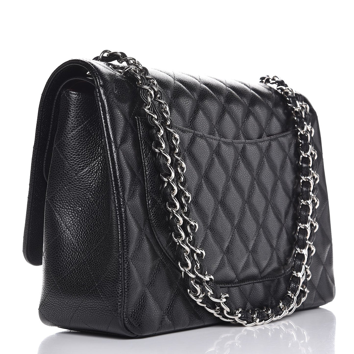 Caviar Quilted Maxi Double Flap Black