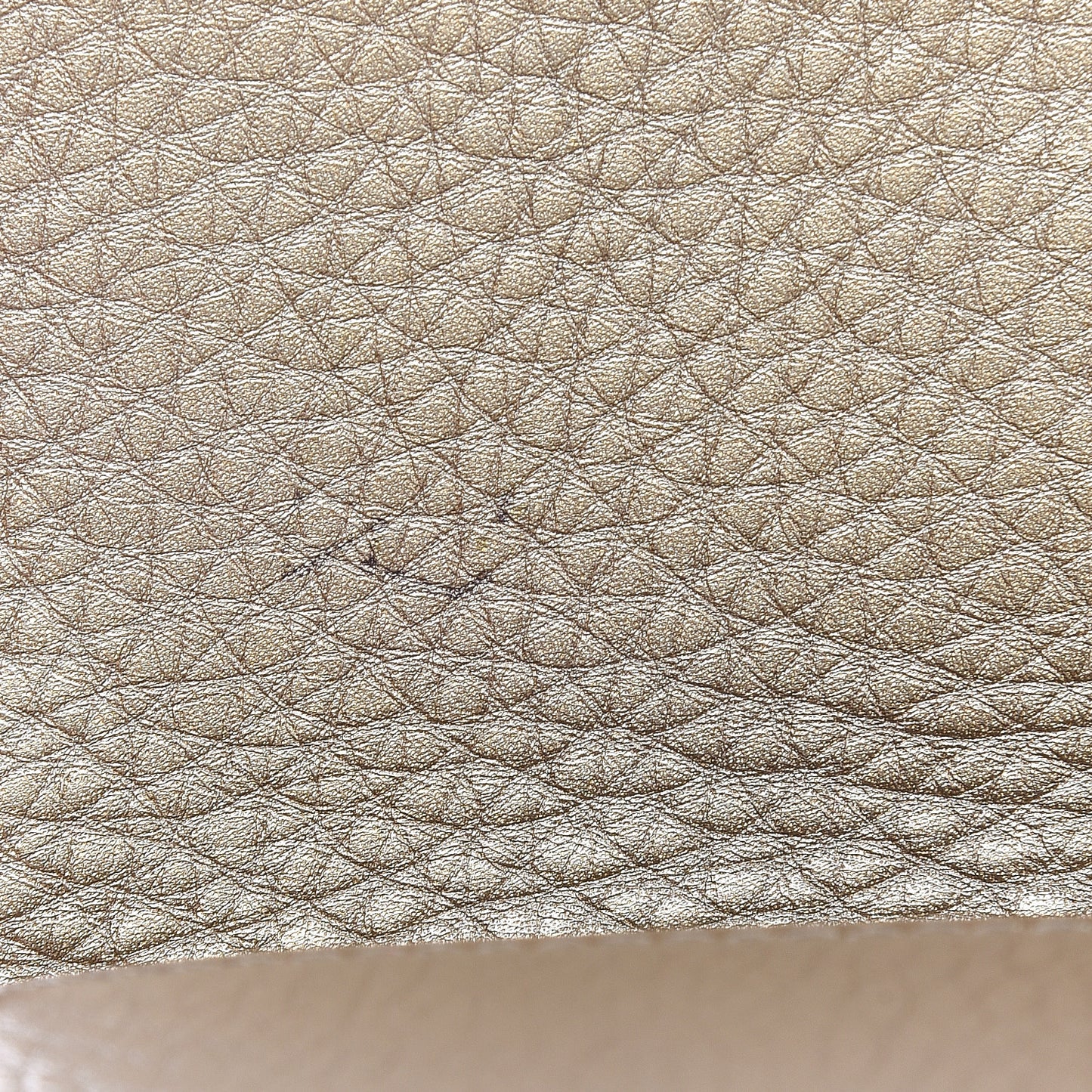 Metallic Pebbled Calfskin Large Soho Continental Wallet Golden Beige