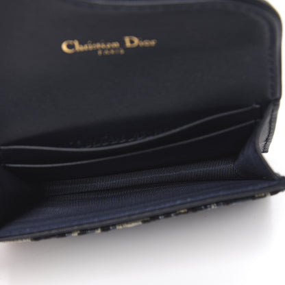 Christian Dior Oblique Saddle Card Holder Blue 5 of 7