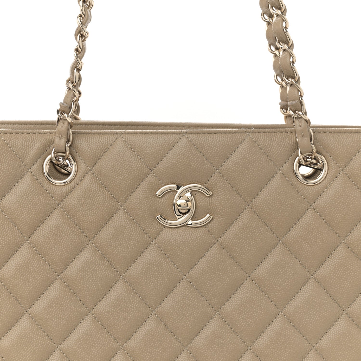 Chanel Caviar Quilted Large Shopping Tote Beige 8 of 10