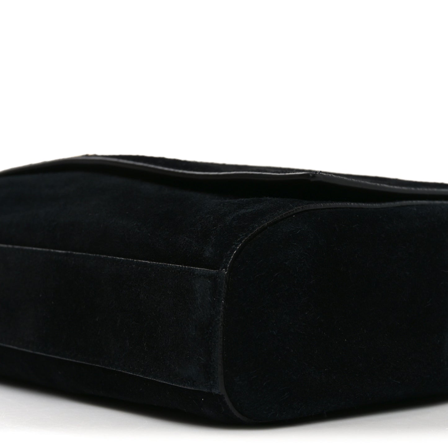 Smooth Calfskin Suede Medium Reversible Monogram Kate Satchel Black