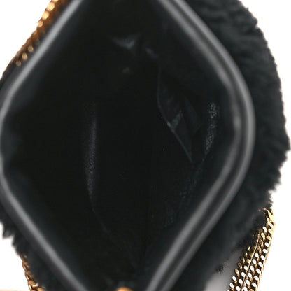 Saint Laurent Shearling Mini Pac Pac Pouch On Chain Black 5 of 9