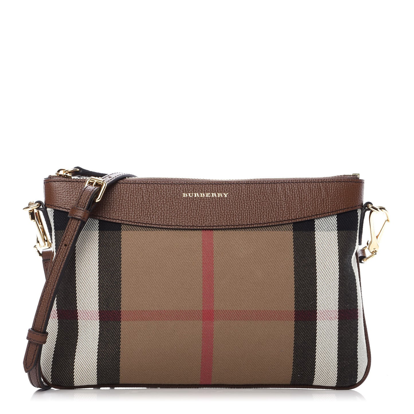 House Check Derby Peyton Crossbody Clutch Bag Tan