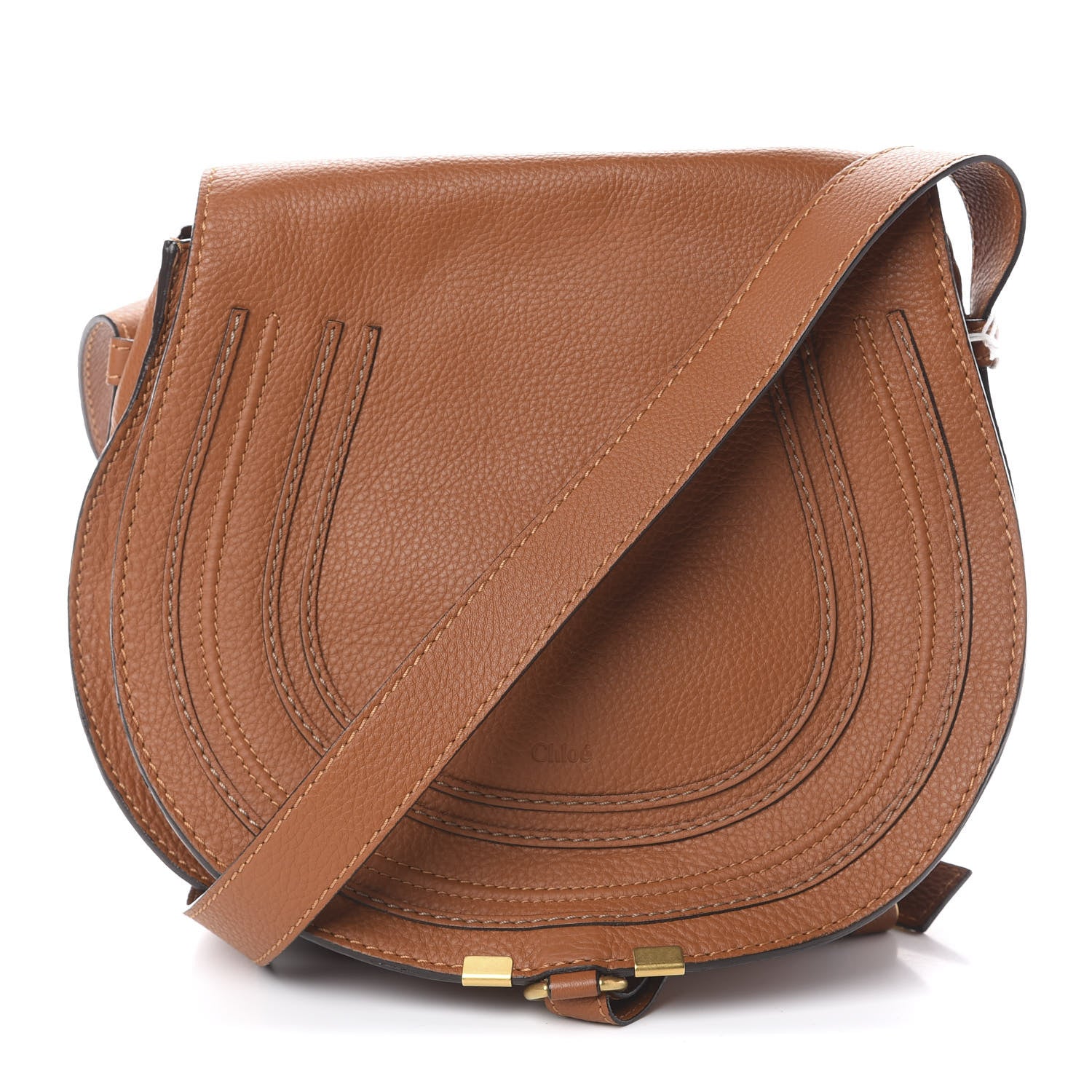 Chloe Calfskin Medium Marcie Round Crossbody Bag Tan 1 of 9