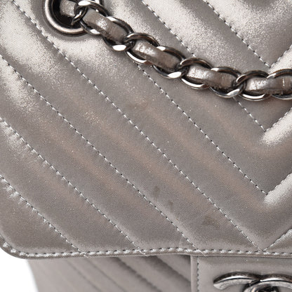 Chanel Metallic Calfskin Chevron Quilted Small Urban Spirit Backpack Silver 13 of 15