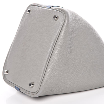 Hermes Taurillon Clemence Picotin Lock 18 PM Gris Mouette Bleu Agate 9 of 9