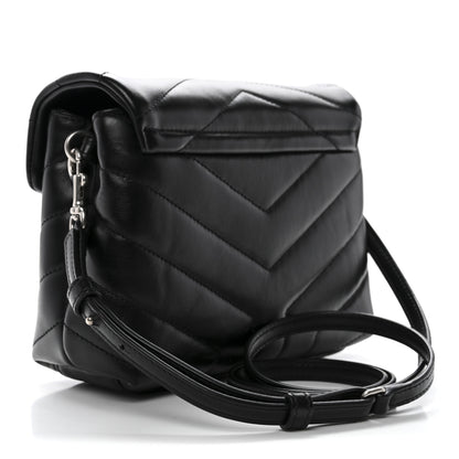 Saint Laurent Calfskin Y Quilted Monogram Toy Loulou Crossbody Bag Black 3 of 12