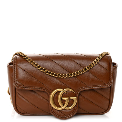 Gucci Azalea Calfskin Matelasse Diagonal Super Mini GG Marmont Shoulder Bag Cuir 1 of 10