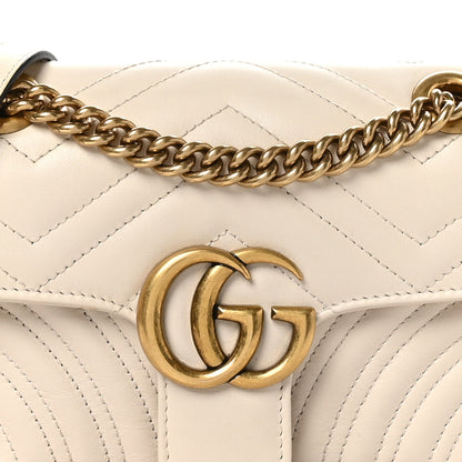 Gucci Calfskin Matelasse Mini GG Marmont Shoulder Bag White 8 of 10
