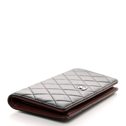 Chanel Lambskin Quilted Yen Wallet Black 3 of 8