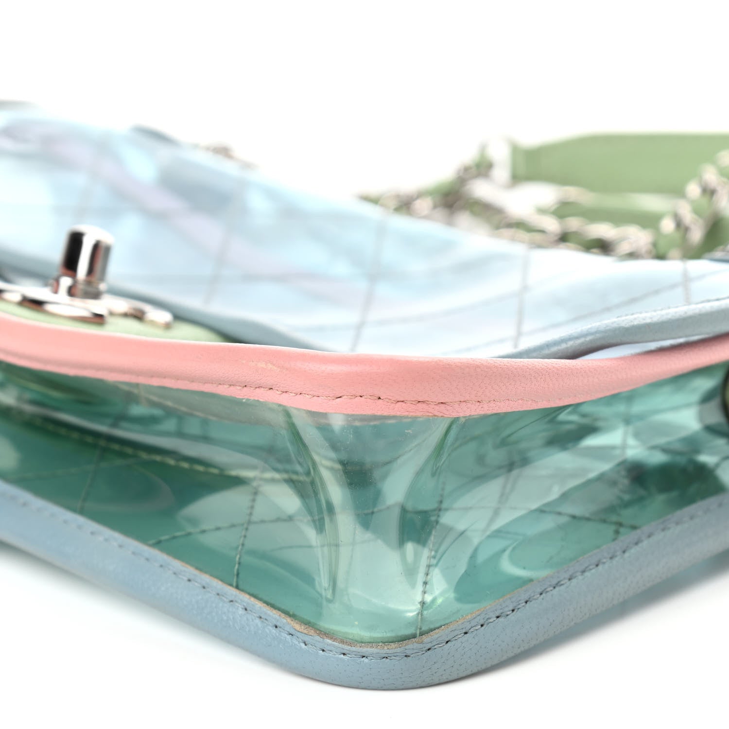 Chanel Lambskin PVC Quilted Mini Coco Splash Flap Blue Green 10 of 11