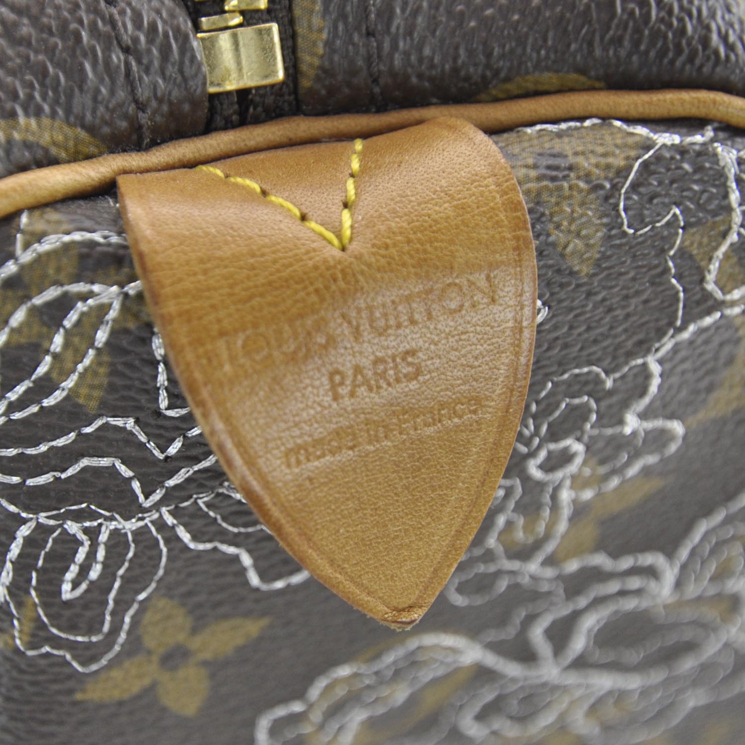 Louis Vuitton Monogram Dentelle Speedy 30 Silver 8 of 9