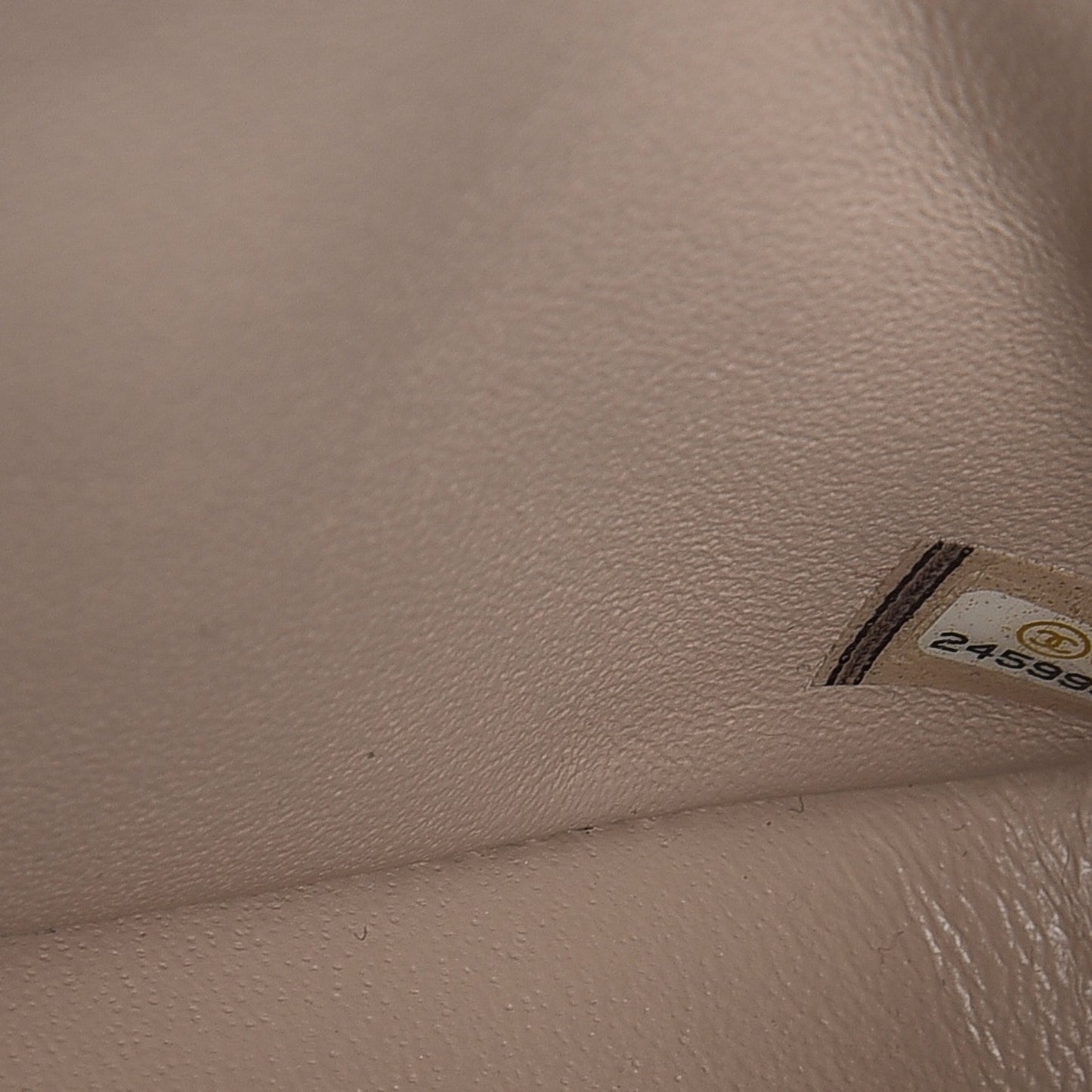 Lambskin Quilted Mini Rectangular Flap Light Beige