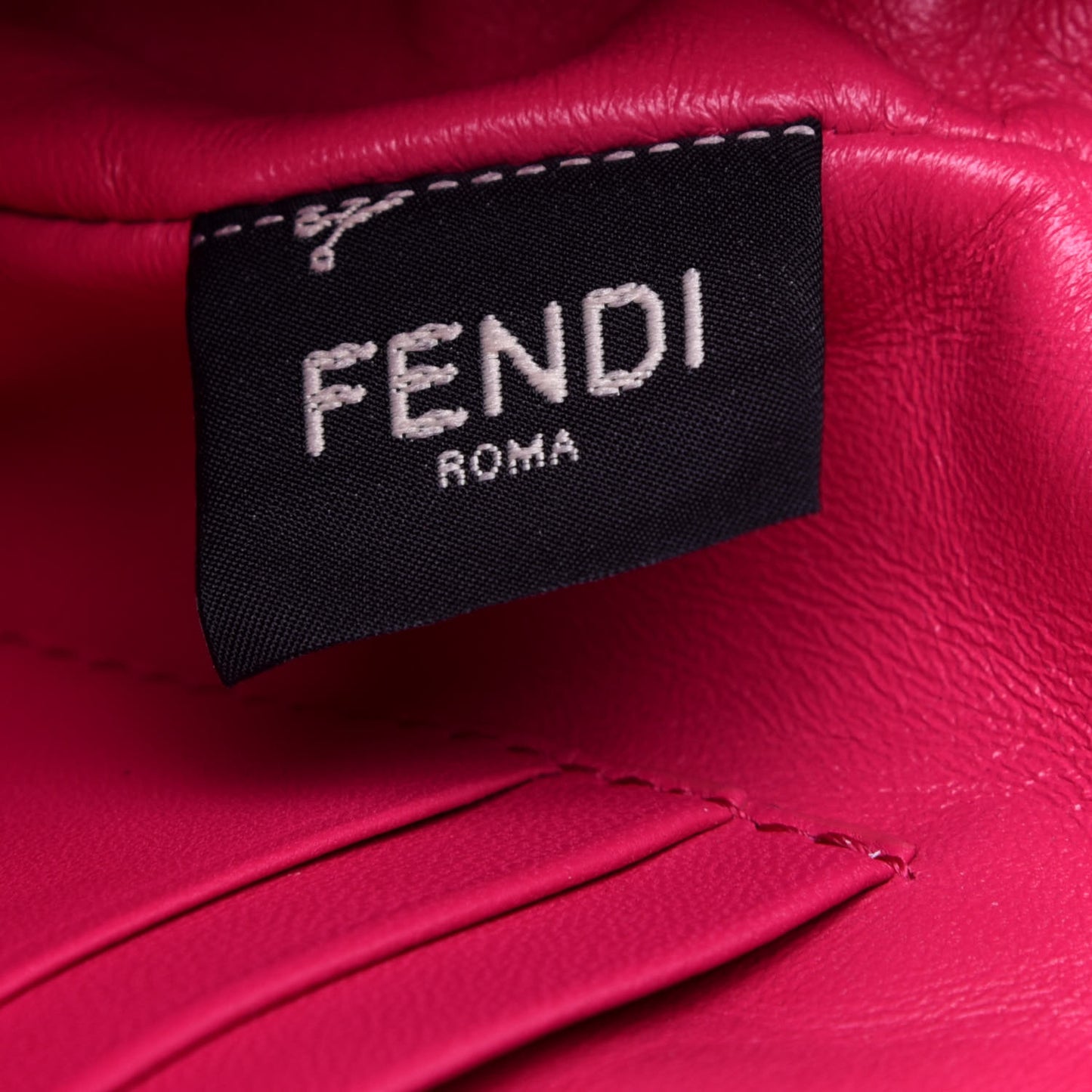 Shearling Shiny Nappa Mini Baguette Rosa Fluo