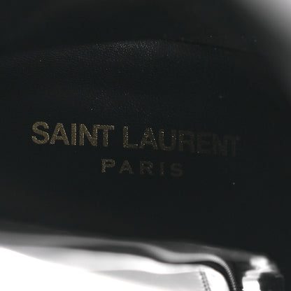 Saint Laurent Glazed Calfskin Auteuil 105mm Zip Boots 38 Black 9 of 13