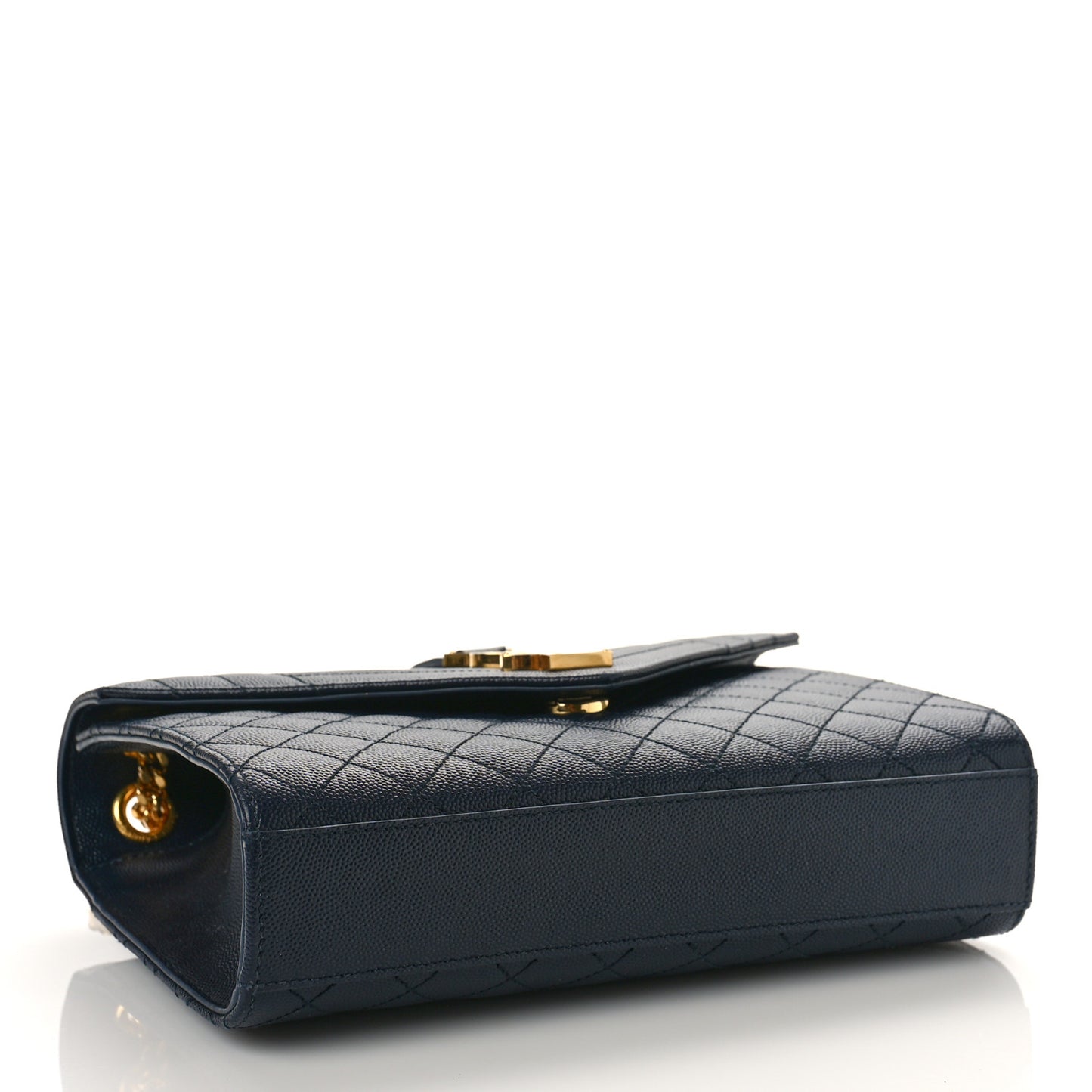 Grain De Poudre Textured Mixed Matelasse Triquilt Medium Monogram Satchel Deep Marine