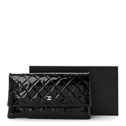 Chanel Patent Calfskin Quilted Beauty CC Clutch Black 8 of 8