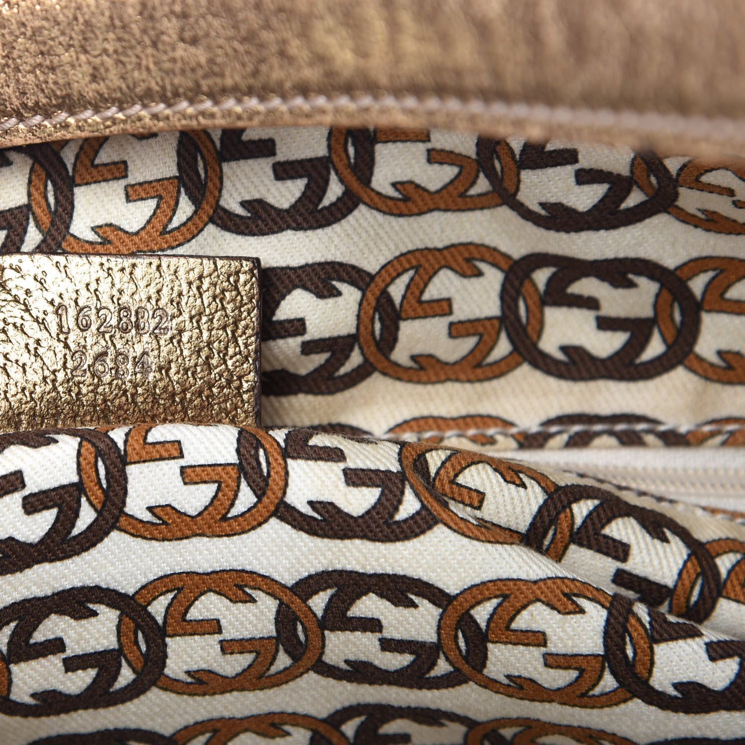 Gucci Monogram Large Princy Hobo Metallic Bronze 9 of 12